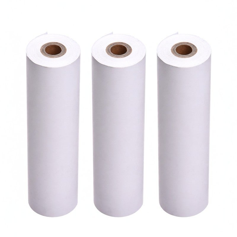 Thermal Paper Roll: 111mm White Blank Thermal Paper Roll - 3 Rolls/Pack 6.8 Meters Each 10-Year Storage for PAPERANG C1 Pocket Thermal Printer - Image 1