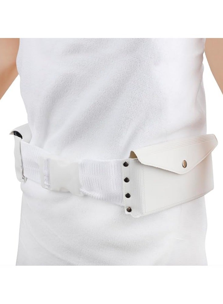 Men's White Thobe Belt with Dual Pockets, Elastic Waist Belt for Arabic Thobe, Traditional Islamic Belt with Storage Pockets for Phone, Cards, Cash - Image 5