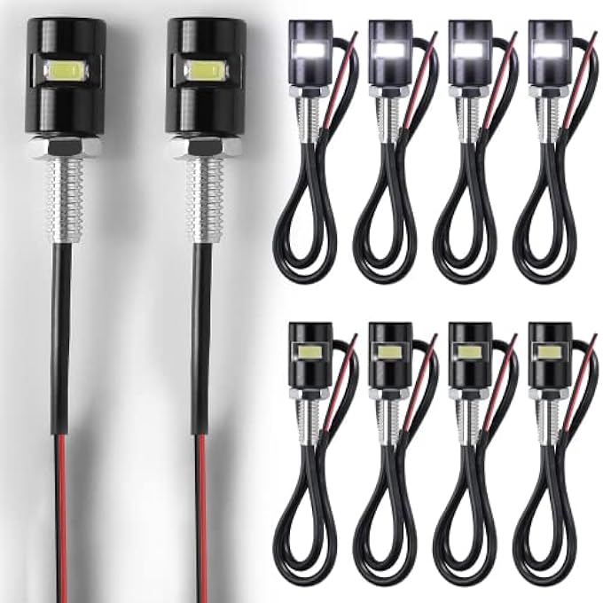 TERRIFI 10 Pieces License Plate Light 12V Waterproof License Tag Lights Motorcycle Screw Bolt Led Bulb Bright Aluminum Tag Screw Bolt Lamp Bright White Tag Lights For Car Truck Motorcycle Bike - Image 1