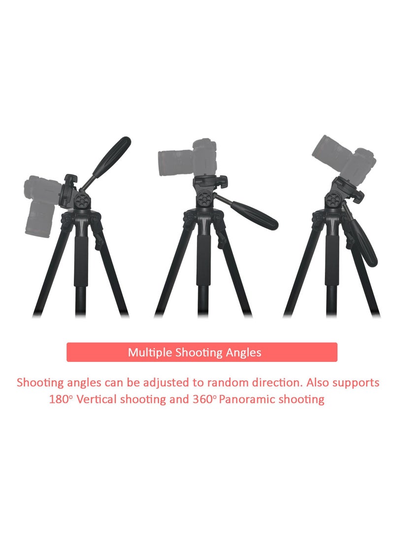 Coopic T700 Light weight Portable Aluminum Camera Tripod Maximum Height 170cm Compatible with Canon Nikon Sony DSLR Camera  - Image 4