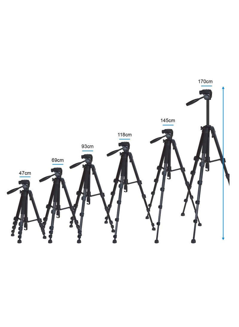 Coopic T700 Light weight Portable Aluminum Camera Tripod Maximum Height 170cm Compatible with Canon Nikon Sony DSLR Camera  - Image 3