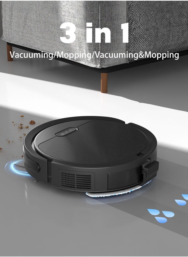 pureatic Robot Vacuum And Mop Combo App or Voice Control 3 In 1 Robot Vacuum Cleaner 4000pa Max Power Suction Scheduled Cleaning Automatic Recharge For Pet Hair Low Carpet  - Image 2