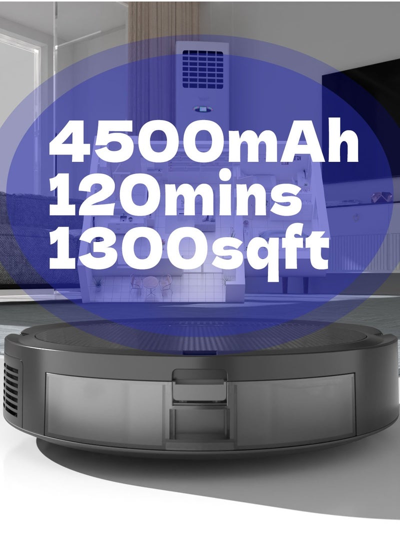 pureatic Robot Vacuum And Mop Combo App or Voice Control 3 In 1 Robot Vacuum Cleaner 4000pa Max Power Suction Scheduled Cleaning Automatic Recharge For Pet Hair Low Carpet  - Image 5