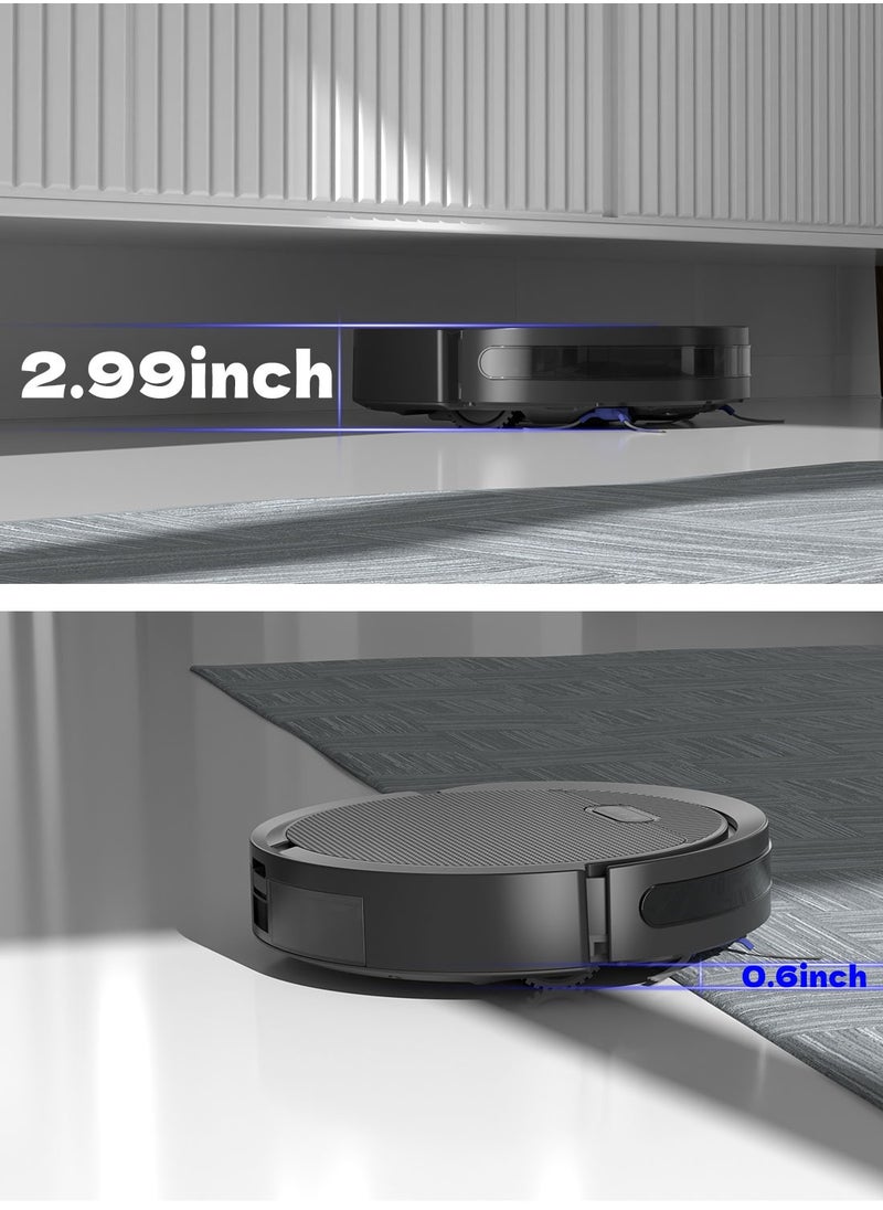 pureatic - Robot Vacuum And Mop Combo App or Voice Control 3 In 1 Robot Vacuum Cleaner 4000pa Max Power Suction Scheduled Cleaning Automatic Recharge For Pet Hair Low Carpet - Image 1