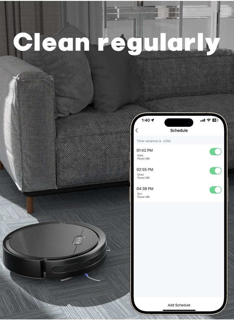 pureatic - Robot Vacuum And Mop Combo App or Voice Control 3 In 1 Robot Vacuum Cleaner 4000pa Max Power Suction Scheduled Cleaning Automatic Recharge For Pet Hair Low Carpet - Image 1