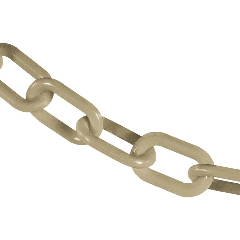 Heavy-Duty Plastic Barrier Chain, Army Tan, 2-Inch Link Diameter, 50-Foot Length (51055-50)