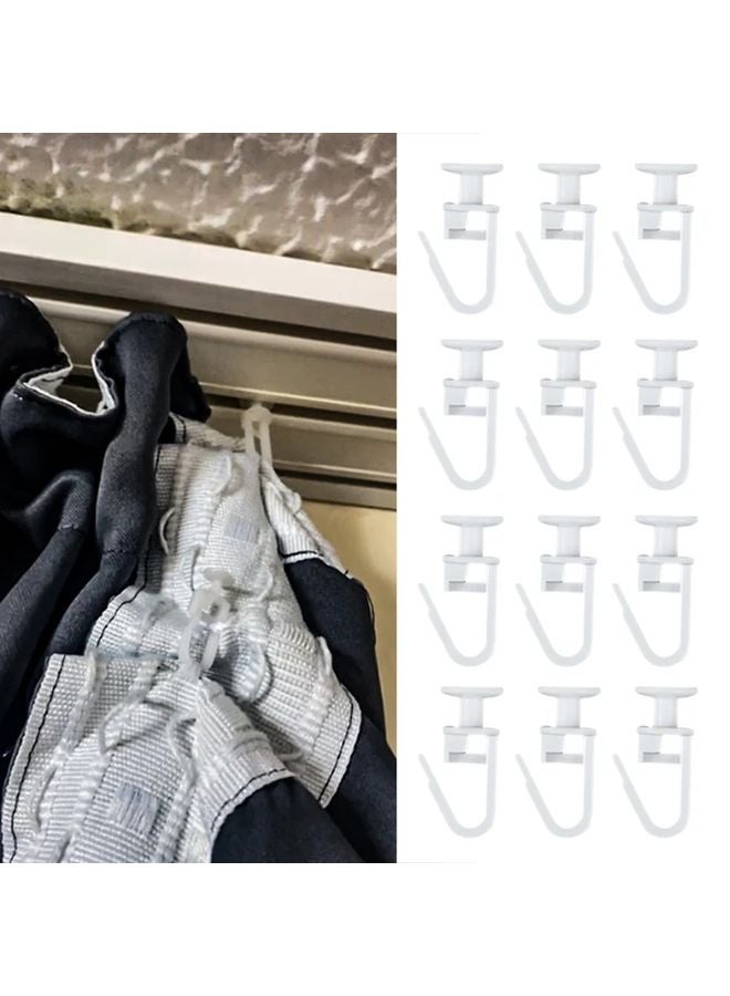 100pcs White Pleated Shower Curtain Sliders 6mm Head Durable Plastic Easy Install Hooks Modern Home Decor - Image 1