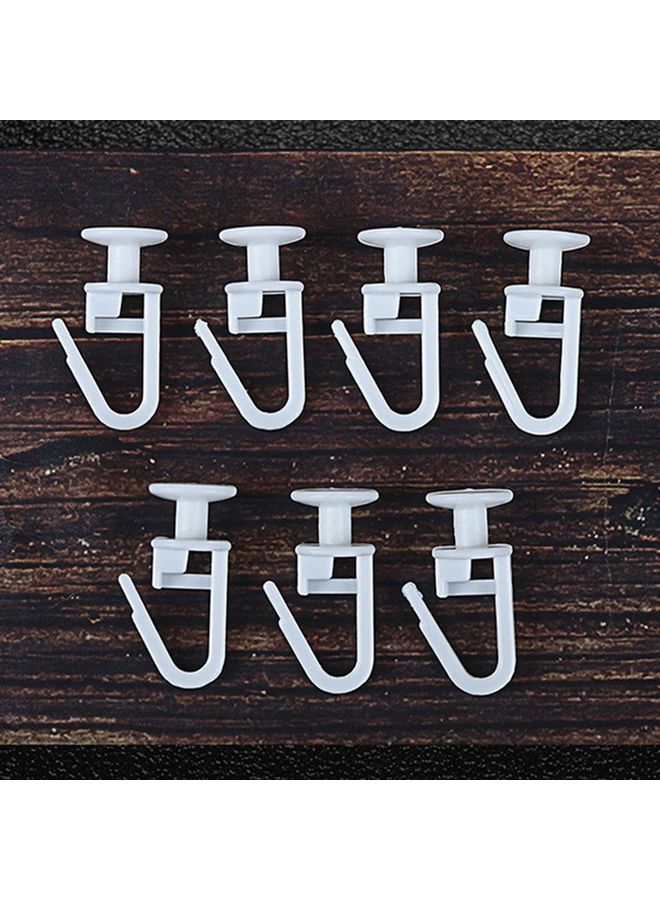 100pcs White Pleated Shower Curtain Sliders 6mm Head Durable Plastic Easy Install Hooks Modern Home Decor - Image 5