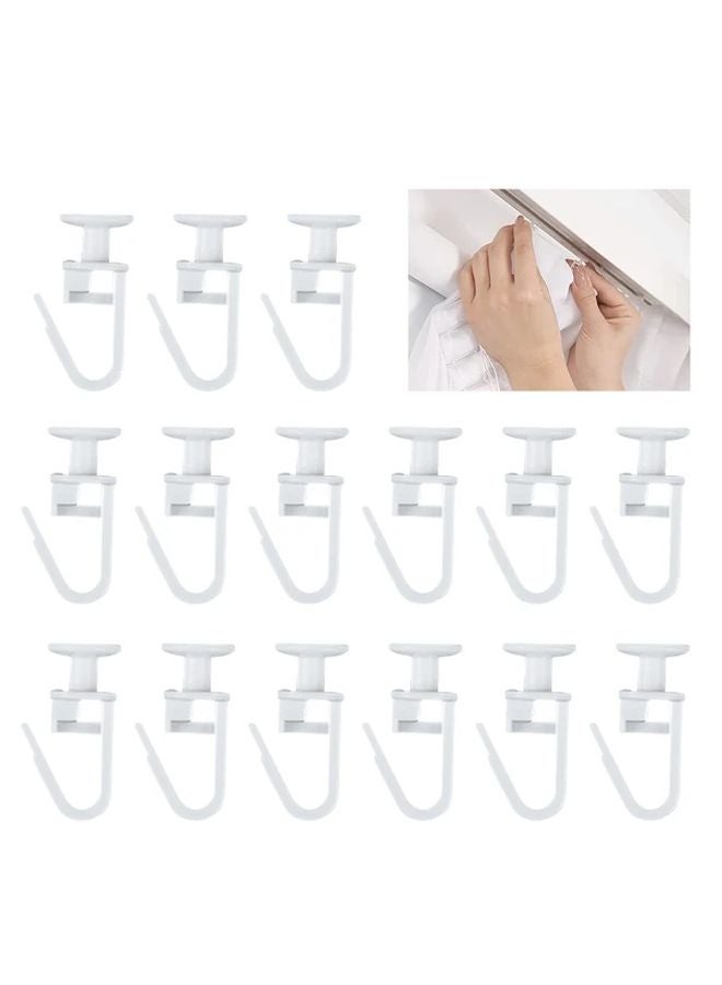 100pcs White Pleated Shower Curtain Sliders 6mm Head Durable Plastic Easy Install Hooks Modern Home Decor - Image 2