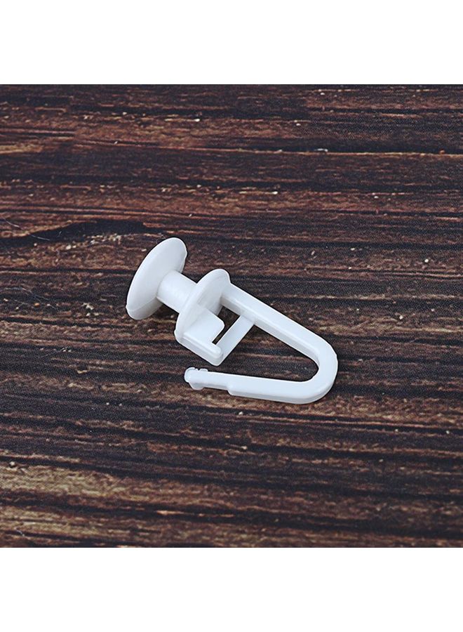 100pcs White Pleated Shower Curtain Sliders 6mm Head Durable Plastic Easy Install Hooks Modern Home Decor - Image 4