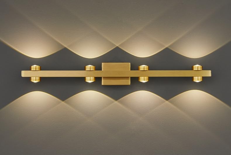 CITRA 8 Led Golden Body LED Wall Light Mirror Vanity Picture Lamp - Warm White - Image 2