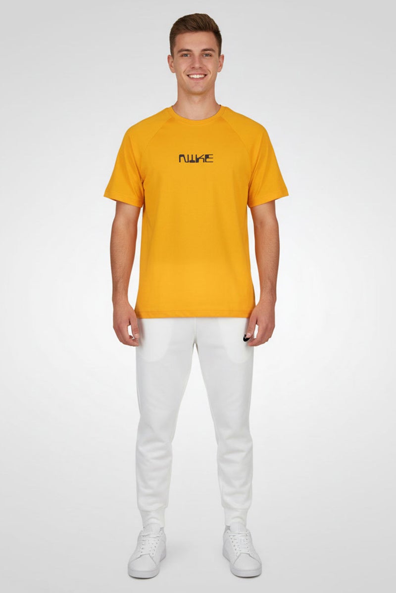 Nike Men Dri-Fit Short Sleeves Football T-Shirt, Yellow - Image 2