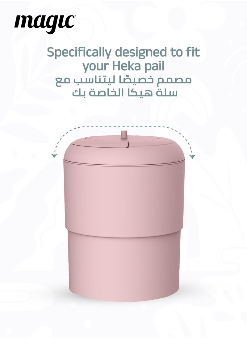 Magic Heka Toilet Waste Lid | Odourless & Telescopic | Fits Heka Diaper Pail | Easy to Use & Clean | 100% Odourless | Eco-friendly & Durable | No Refill Cost | White | 21 x 21 x 10 CM  - Image 5
