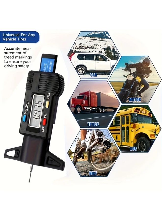 Forevertool Black High Precision Digital Depth Gauge 0 01mm LCD Display Tire Tread - Image 5