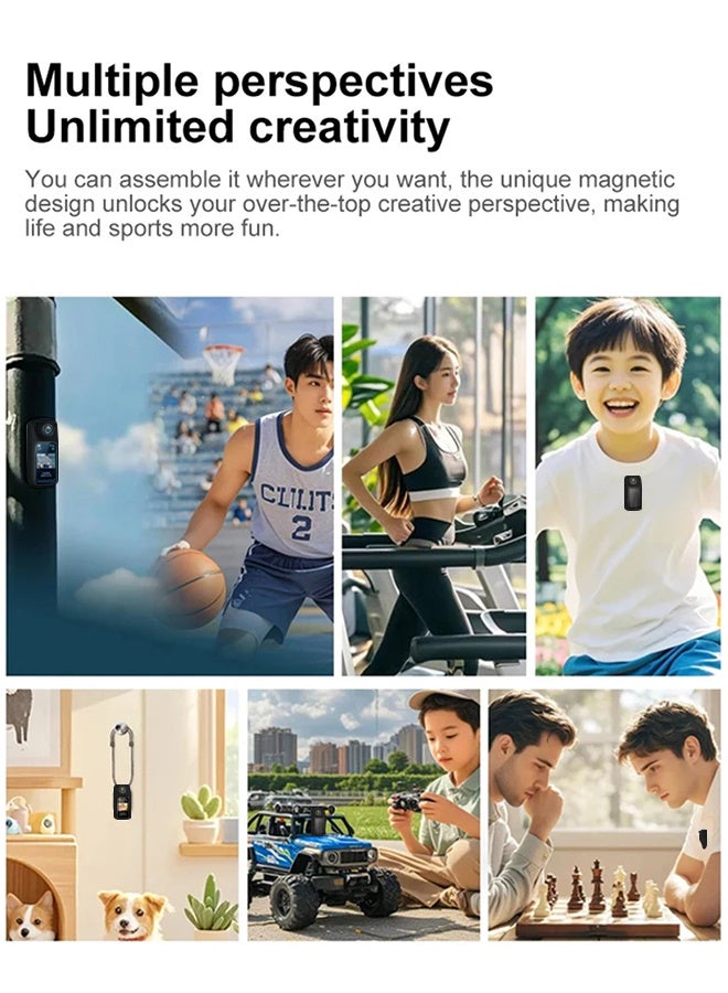 2.7K HD mini sports camera, new 180° rotating multi-angle outdoor camera, 1.47 HD magnetic camcorder, portable thumb camera with 32GB memory card, WIFI camera for vlog recording, cycling, travel, sports DV - Image 2