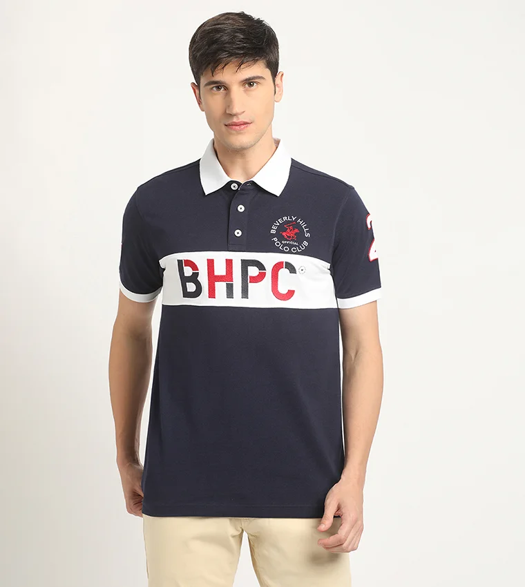 بيفرلي هيلز بولو كلوب تيشيرت بولو مطرز بشعار كتل الألوان