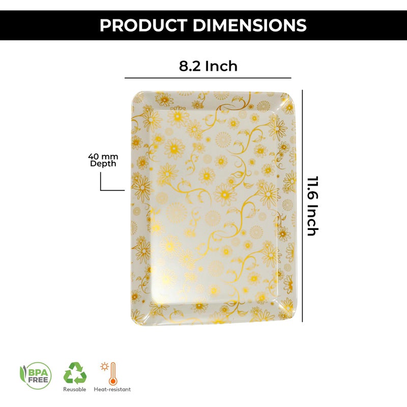 Ariya Melamine Rectangle Serving Tray Set of 6 (P1 | Small) Serveware for Food, Drinks, Snacks, Serving Platters for Home, Restaurants, Hotel, Bar, Parties, Office, Dishwasher Safe, Stain Free - Image 5