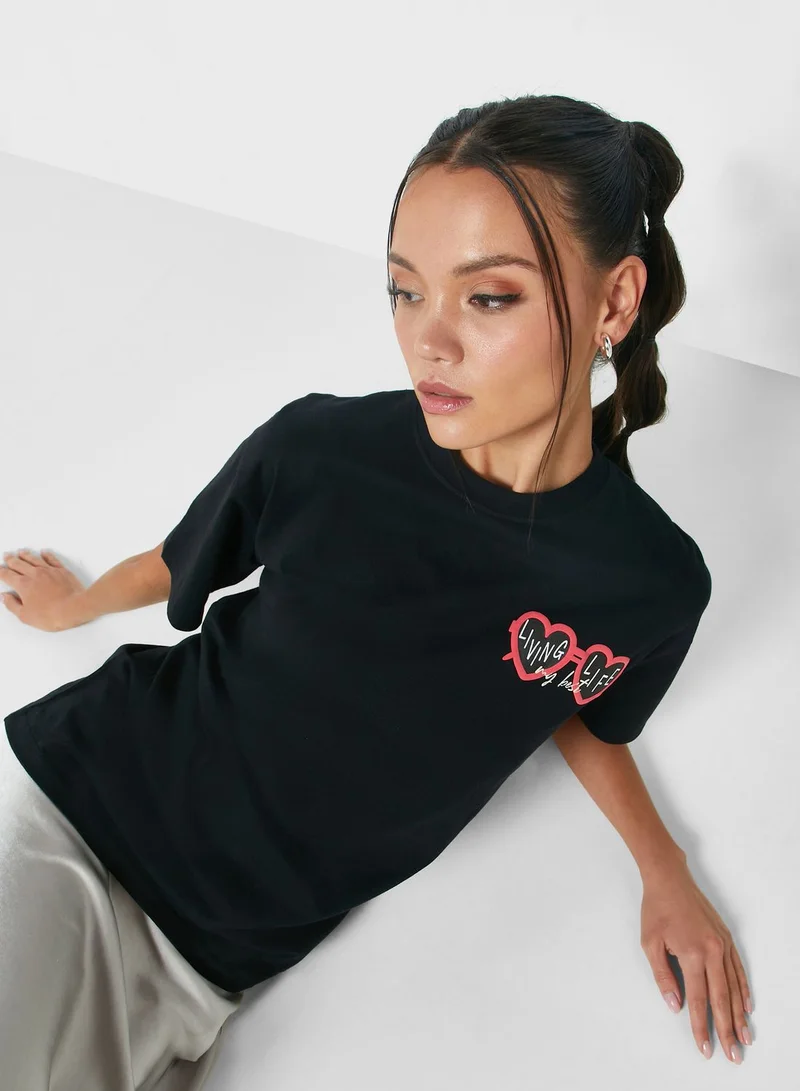 Ginger Oversized Tee With Drop Shoulder