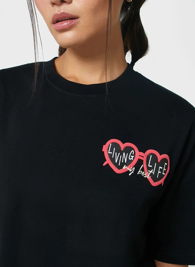 Ginger Oversized Tee With Drop Shoulder