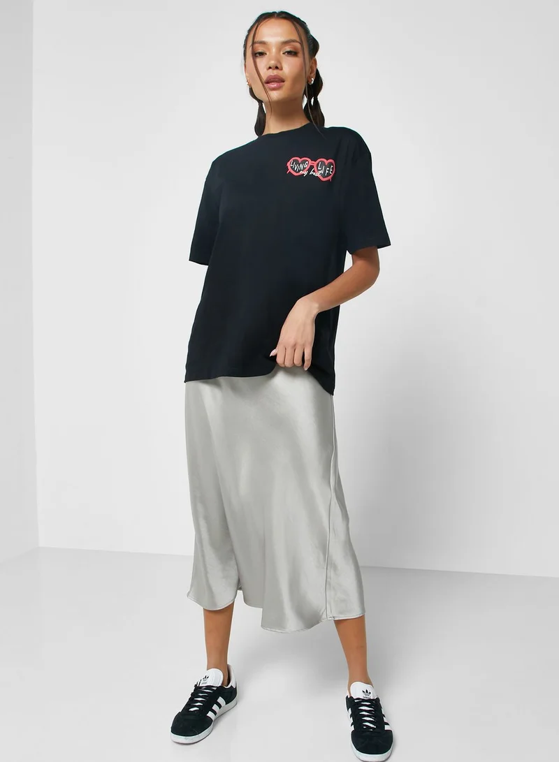 Ginger Oversized Tee With Drop Shoulder