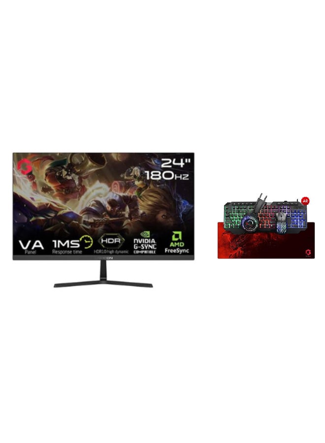 GAMEON Gaming PC with Core i5-12400F Processor/16GB RAM DDR4/1TB SSD/Nvidia GeForce RTX 3050 Graphics + 24 Inch Monitor 180Hz Display With RGB Keyboard, Mouse, Headset & Mousepad Black - Image 2