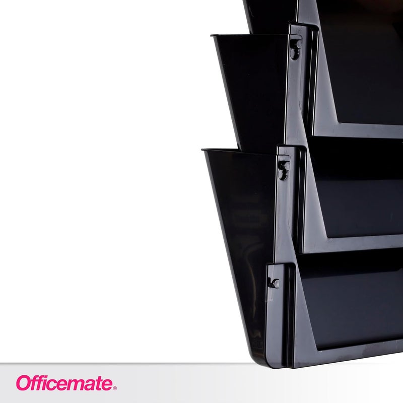 Officemate حافظة حائط بحجم رسالة، معاد تدويرها، سوداء (26092)، 14.5" × 13" × 4.1"، مجموعة من 3 - Image 4