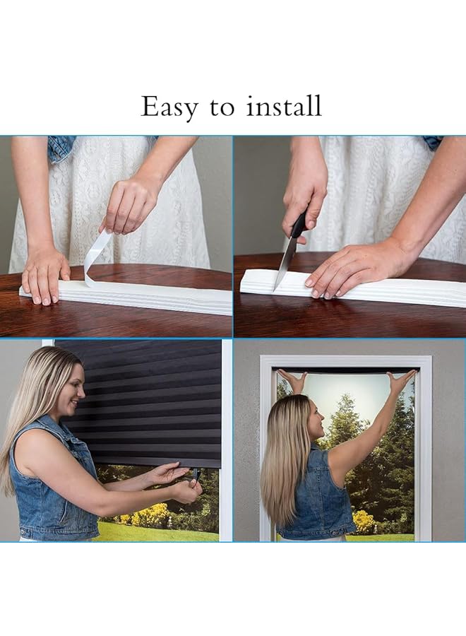 erorex Pleated Window Shades Blackout Pleated Paper Shade Light Filtering Non Woven Blinds Window Easy To Install For Bedroom Bathroom Living Room Kitchen - Image 3