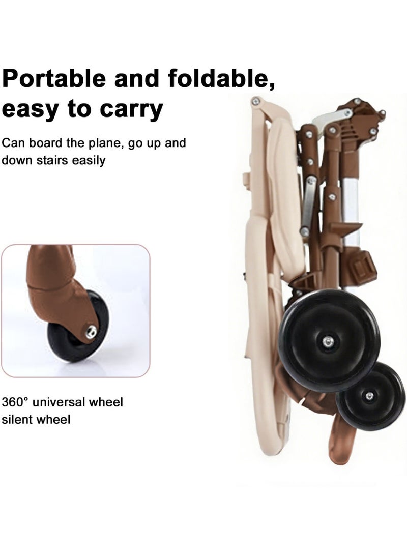 WALALLA Convenience Lightweight Portable Foldable Toddler Stroller, Baby Stroller, Airplane Stroller, Travel Stroller with 360°-wheel, Sunshine Canopy, Pad, Two Way Push - Image 3