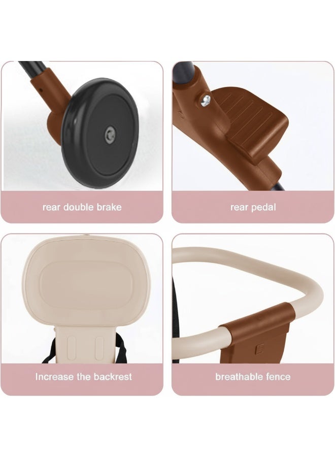 WALALLA Convenience Lightweight Portable Foldable Toddler Stroller, Baby Stroller, Airplane Stroller, Travel Stroller with 360°-wheel, Sunshine Canopy, Pad, Two Way Push - Image 2