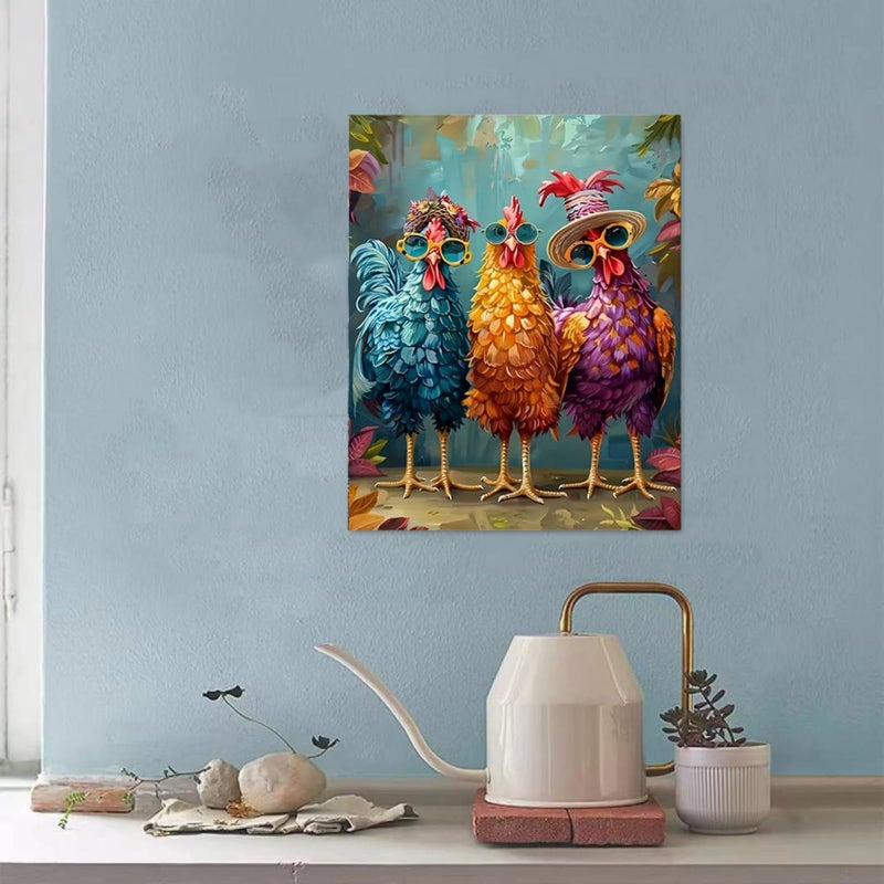 Hestarcul Chicken Paint by Numbers Kits for Adults,Easy Adult Painting by Number on Canvas for Beginner, DIY Watercolor Painting for Gift Home Decor Relax. (Chicken) - Image 3