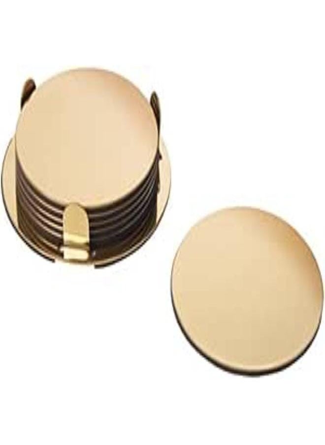 Ikea Ikea Glattis Coasters With Holder Brass Pack Of 6-Gold 