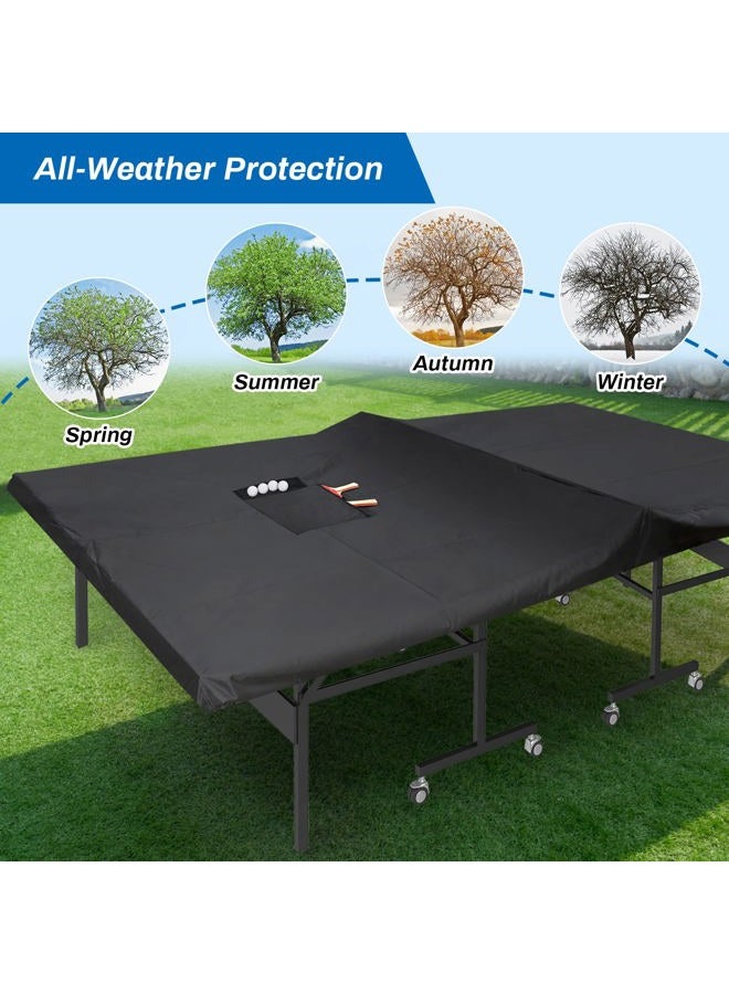 Coolrunner Ping Pong Table Cover, Table Tennis Table Cover Ping pong Cover Waterproof Indoor & Outdoor, 420D Oxford Fabric Table Tennis Cover for Both Folding Tables & Flat Tables( - Image 4
