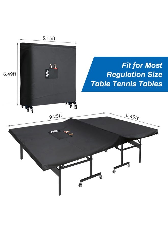 Coolrunner Ping Pong Table Cover, Table Tennis Table Cover Ping pong Cover Waterproof Indoor & Outdoor, 420D Oxford Fabric Table Tennis Cover for Both Folding Tables & Flat Tables( - Image 3