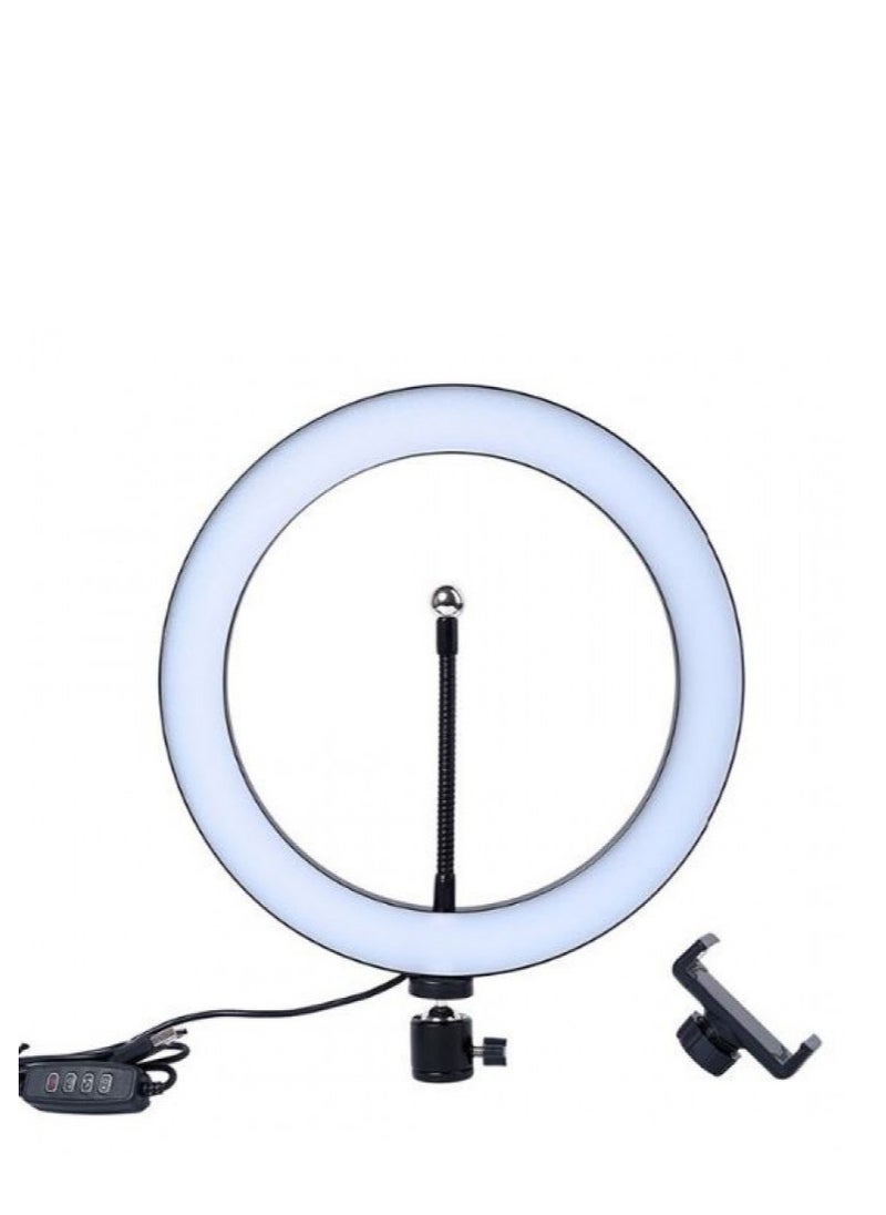 Generic - Ring Light for Professional Photography ZMX-260, 26cm LED Ring Light with Adjustable Tripod Stand and Phone Holder, 3 Lighting Modes and 10 Brightness Levels - Image 1
