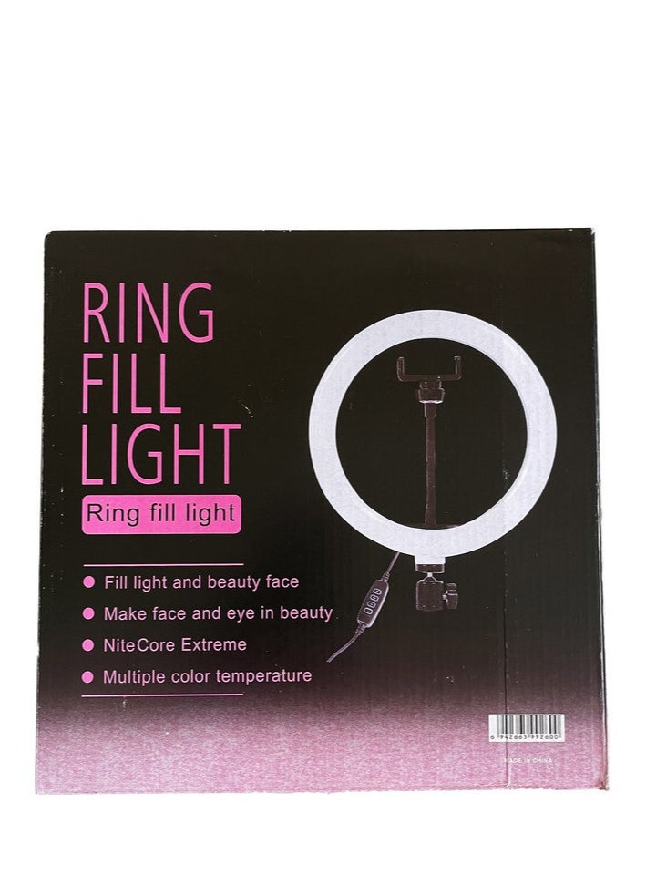 Generic - Ring Light for Professional Photography ZMX-260, 26cm LED Ring Light with Adjustable Tripod Stand and Phone Holder, 3 Lighting Modes and 10 Brightness Levels - Image 1