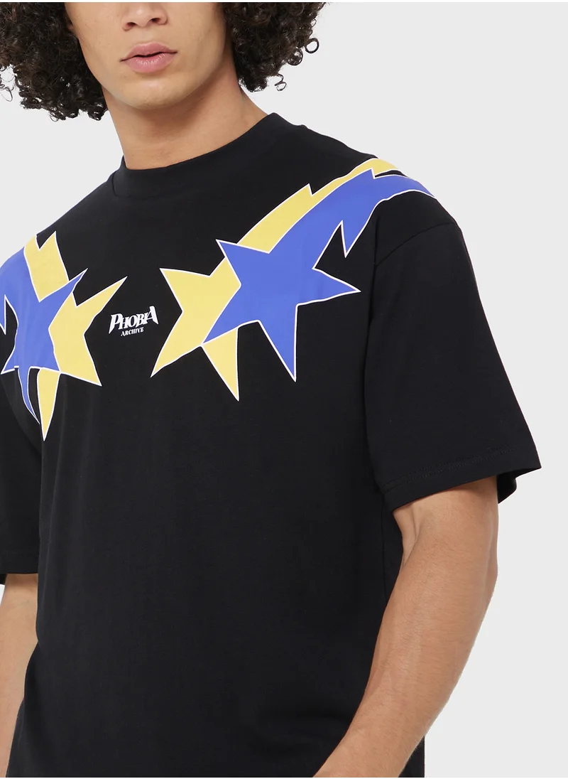 phobia Starry Lightning Printed T-Shirt