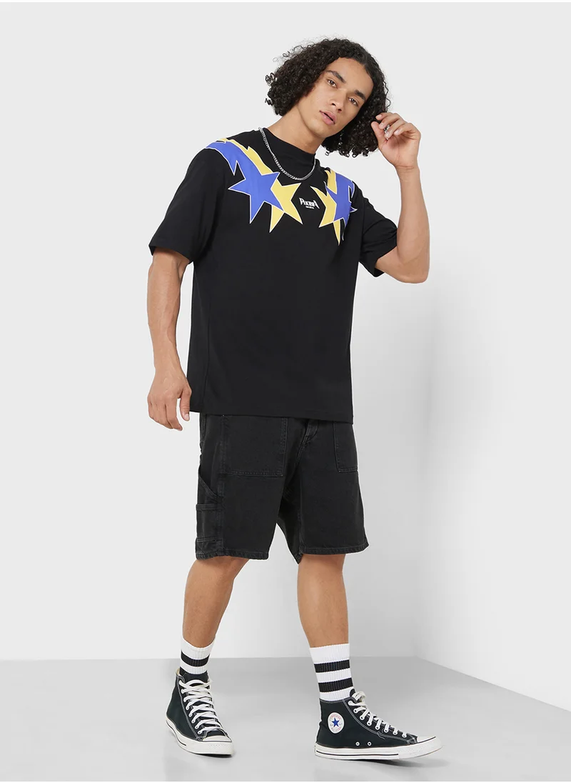 phobia Starry Lightning Printed T-Shirt