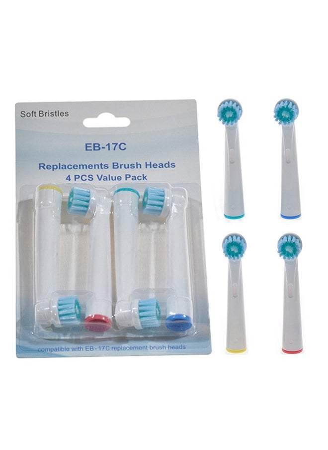 ماركة غير محددة 4 رؤوس فرشاة كهربائية بديلة - تناسب أجهزة Oral-B والعلامات التجارية الكبرى (شعيرات ناعمة، توافق واسع) ﻿ ﻿  - Image 1