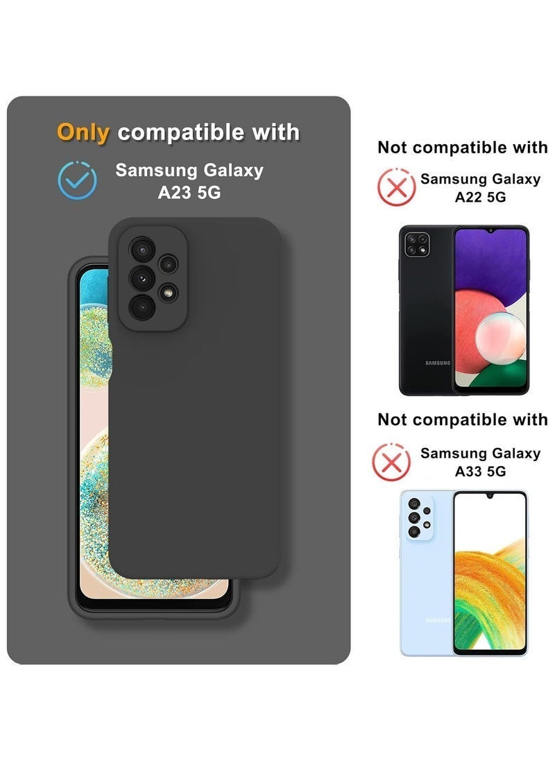 Raxoom Samsung Galaxy A23 5G/4G Case â€“ Slim Liquid Silicone Shockproof Protective Case with 2 Pack Tempered Glass Screen Protectors, Black - Image 3