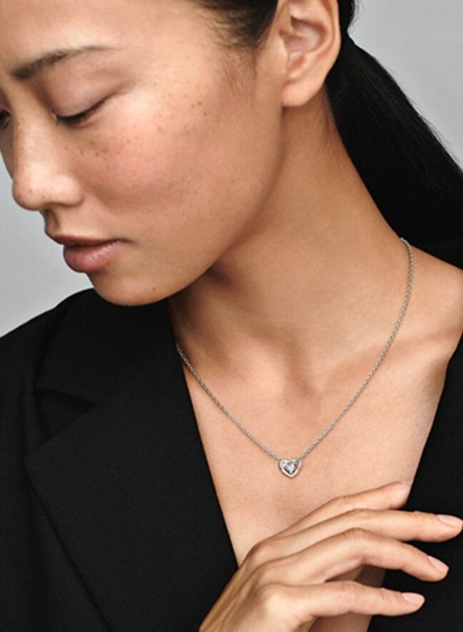 Chomel Women's 925 Silver Radiant Heart shaped Gemstone Pendant with Collar Chain Pendant Necklace Ornament - Image 1