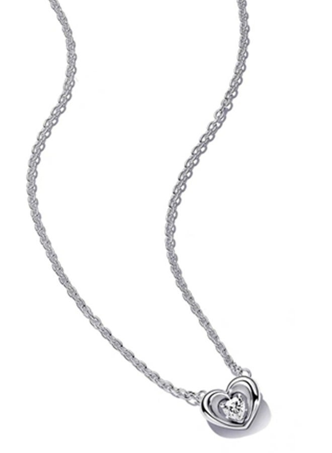 Chomel Women's 925 Silver Radiant Heart shaped Gemstone Pendant with Collar Chain Pendant Necklace Ornament - Image 3