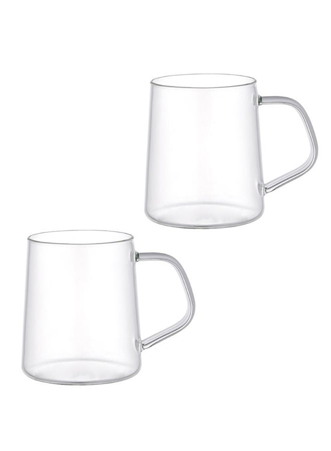 REEM 2-Piece Borosilicate Glass Cup 200ML Clear - Image 1