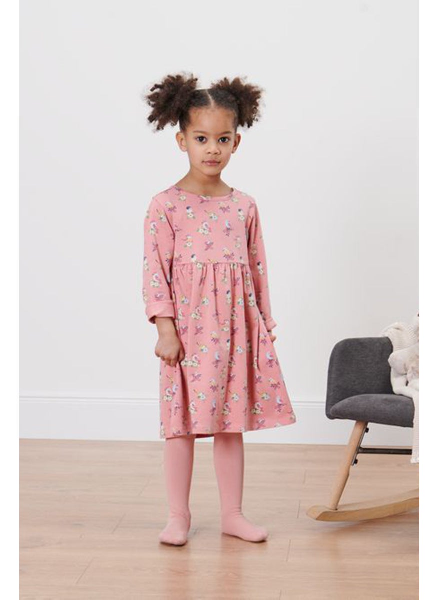 Tchibo Kids Girl 2 Pieces Textured Tights, Pink  - Image 2
