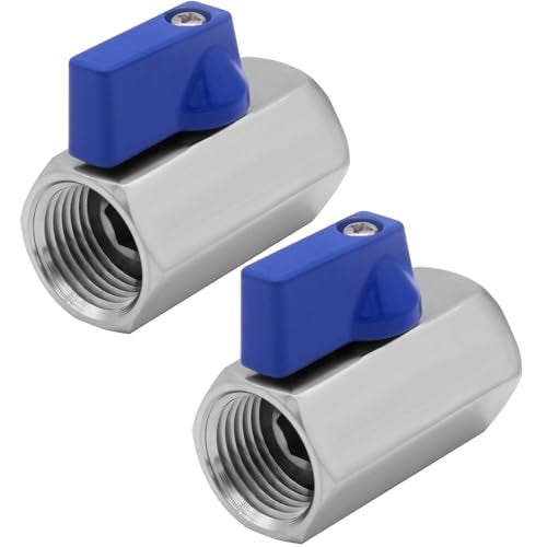 Beduan 12 Mini Ball Valve Stainless Steel Female x Female NPT Thread ShutOff ValvePack of 2 - Image 1
