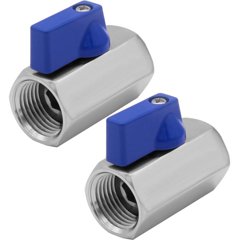 Beduan 12 Mini Ball Valve Stainless Steel Female x Female NPT Thread ShutOff ValvePack of 2 - Image 2