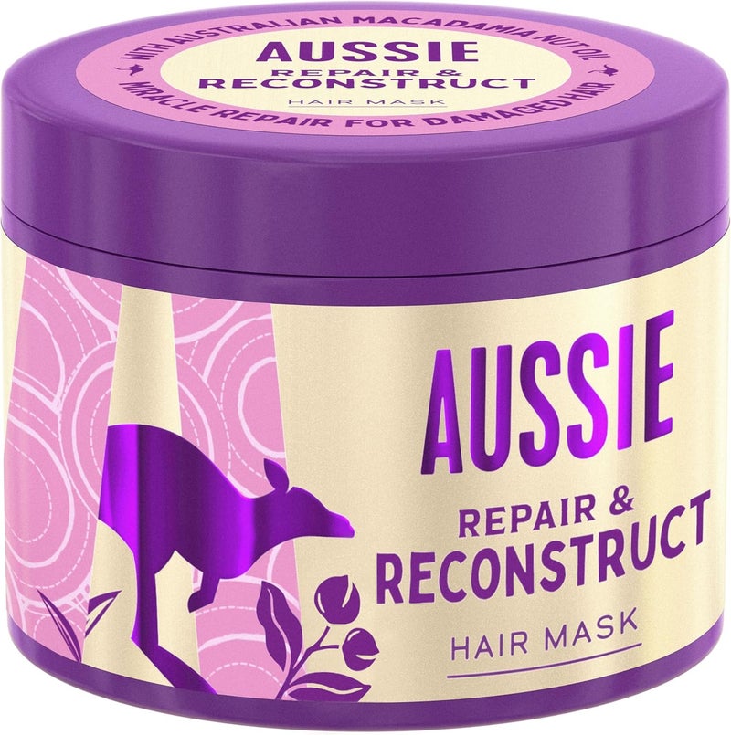 Aussie Repair Reconstruct Hair Mask Vegan Hair Treatment For Dry Damaged Hair With Macadamia Nut Oil 300ML