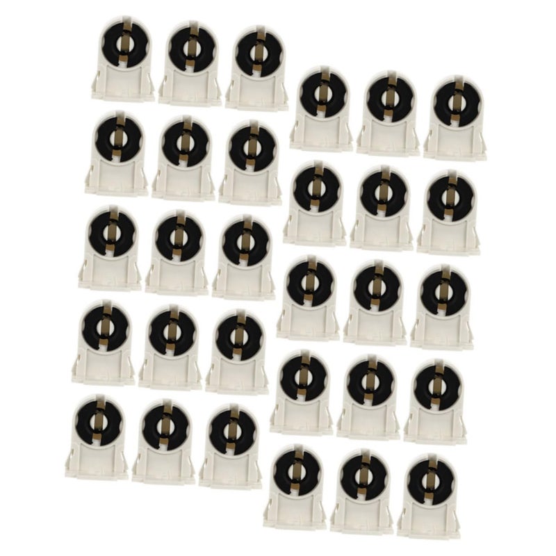 Kisangel 30 Pcs Non Shunted Fluorescent Lamp Holders ABS Material High Temperature Resistant - Image 2