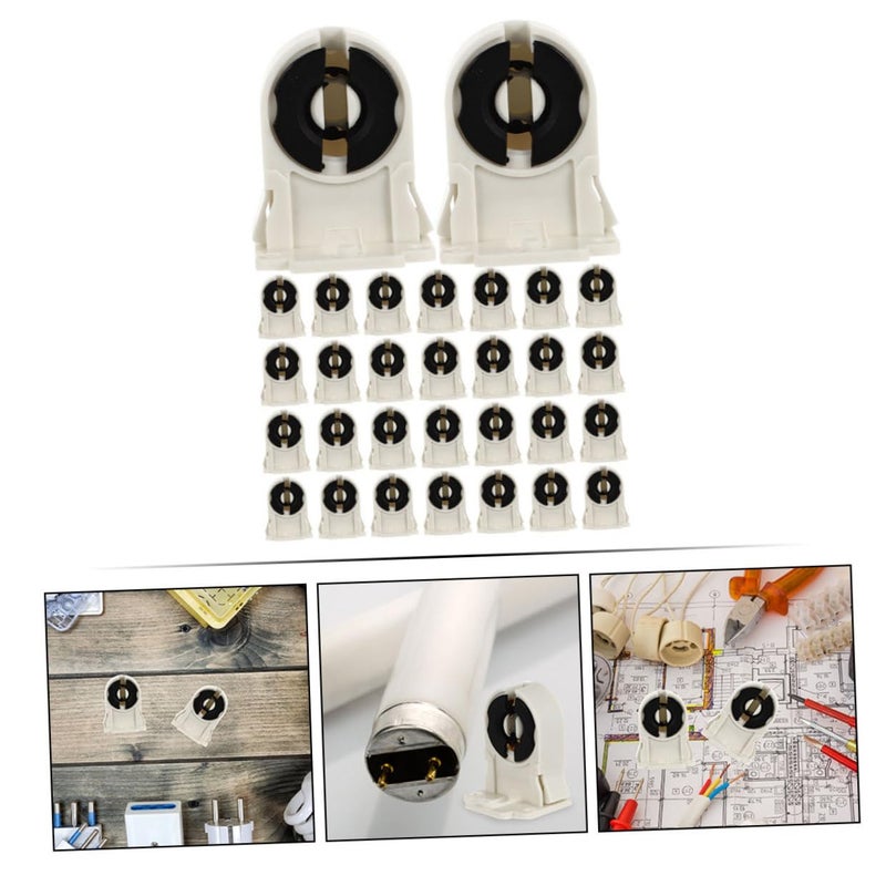 Kisangel 30 Pcs Non Shunted Fluorescent Lamp Holders ABS Material High Temperature Resistant - Image 4