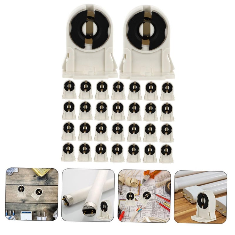 Kisangel 30 Pcs Non Shunted Fluorescent Lamp Holders ABS Material High Temperature Resistant - Image 5