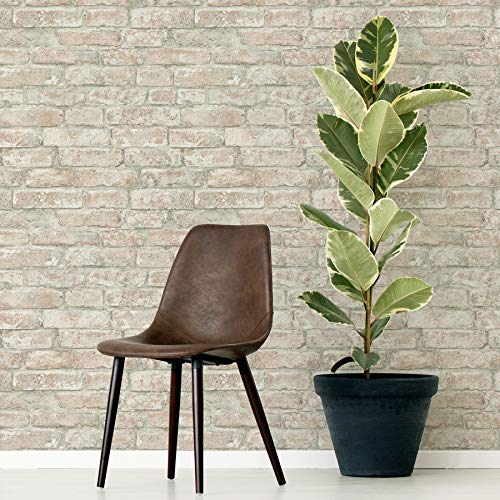 Inhome In Home NHS3708 White Washed Denver Brick Peel & Stick Wallpaper, Brown - Image 2